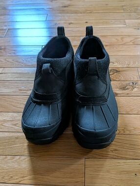 L.L. Bean Black Waterproof Slip-On Duck Boots